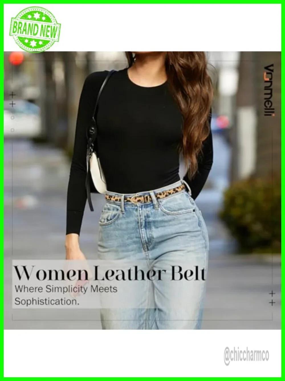 Faux Leather Skinny Belt with Gold Buckle for Women
